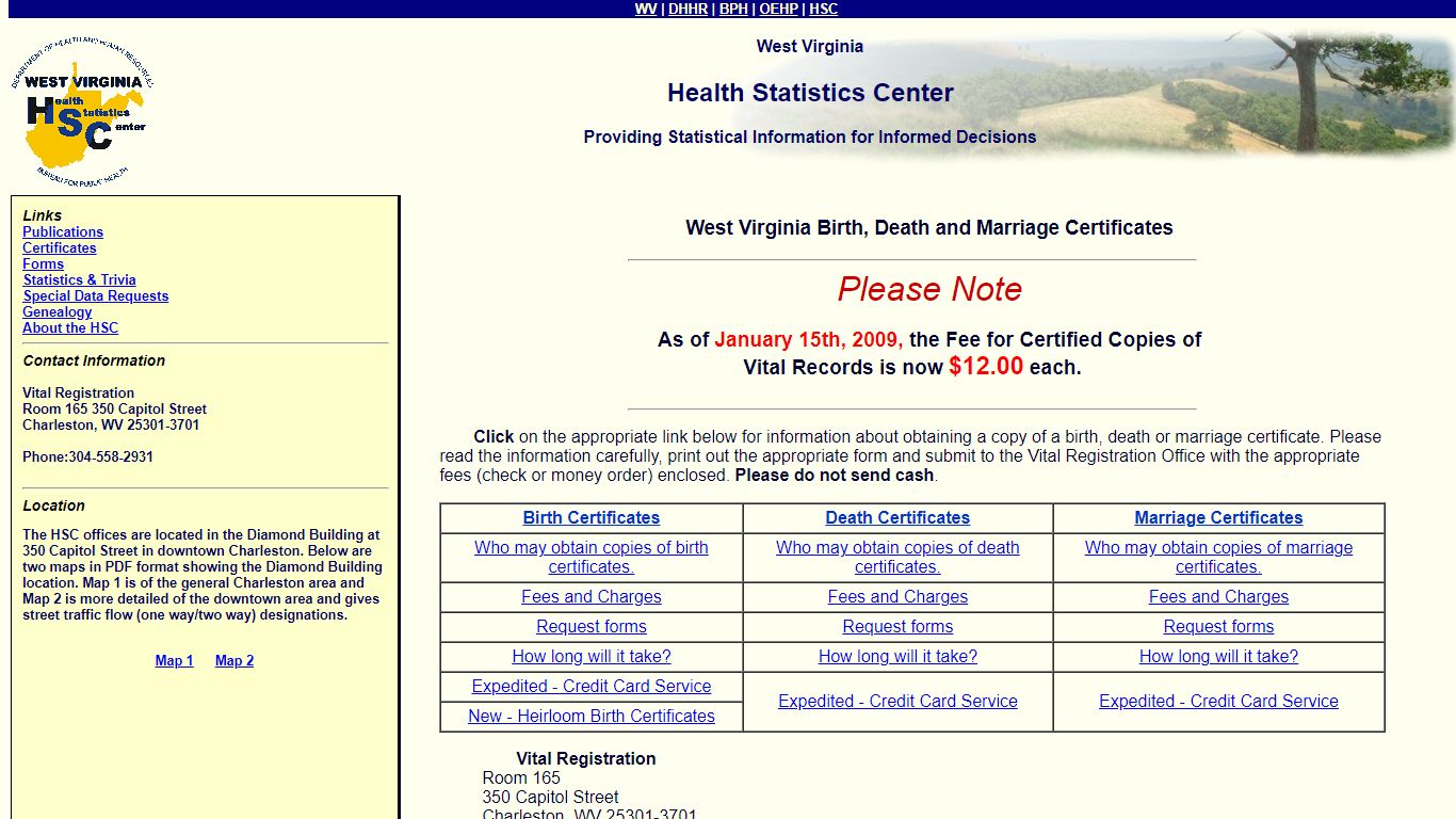 Obtaining West Virginia Birth and Death Certificates - WV DHHR